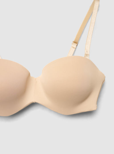 Reggiseno a fascia imbottito con spalline regolabili