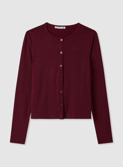 Solid colour cardigan with buttons