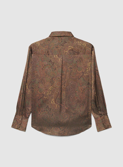 Camicia in satin con stampa paisley