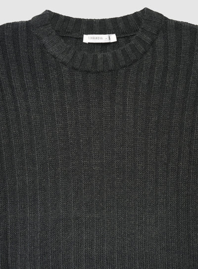 Maglia crop a coste larghe