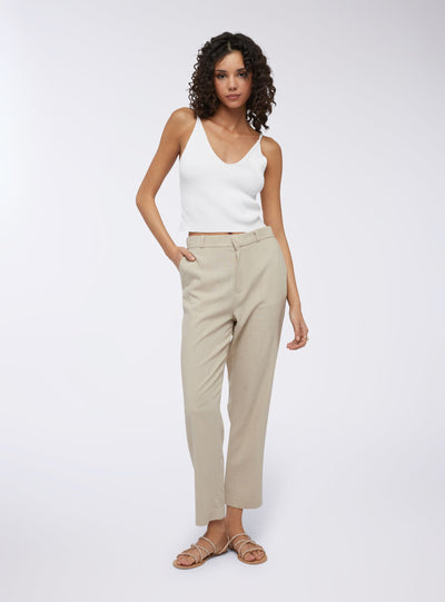 Pantaloni chino in misto lino