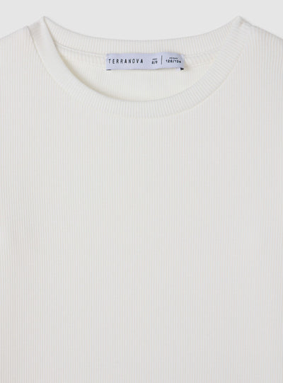 Ribbed long-sleeve T-shirt