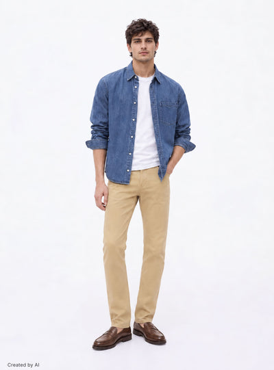 Pantaloni chino tinta unita regular