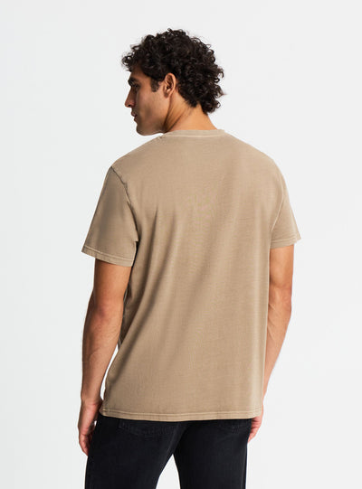 T-shirt con stampa moto effetto acid wash