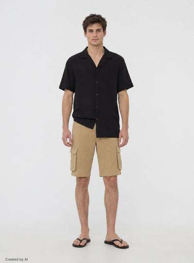 Pantaloncini cargo in misto lino