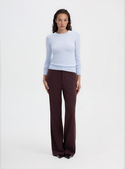 Pantaloni wide leg gessati