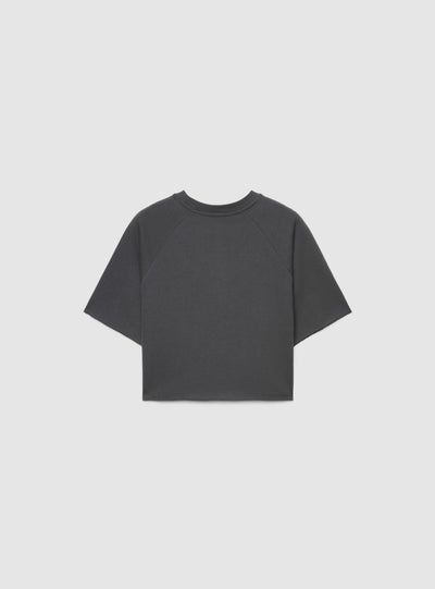 T-shirt crop boxy a tinta unita
