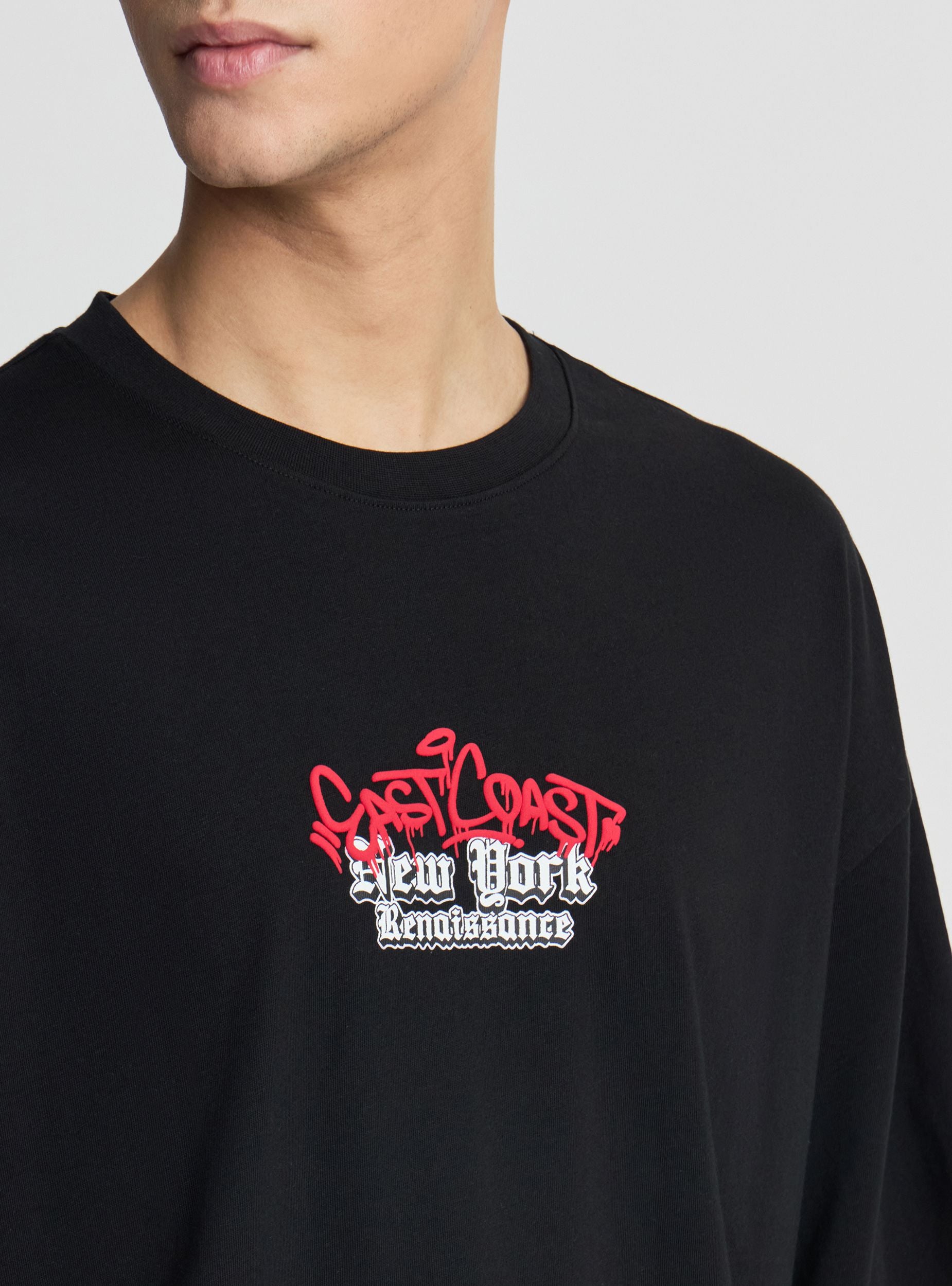 Oversized T-shirt with front/back print - Terranova