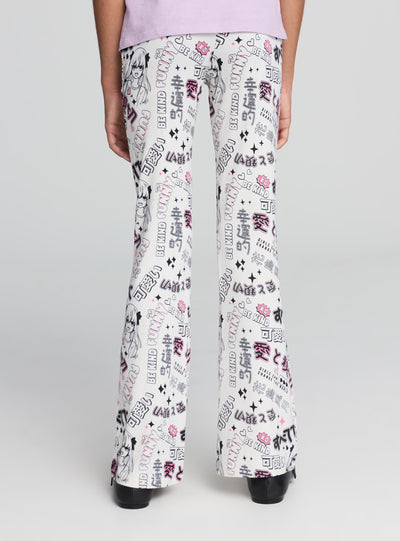 Leggings évasés à imprimé manga