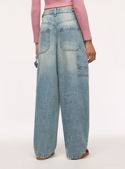 Jeans carpenter con cintura regolabile