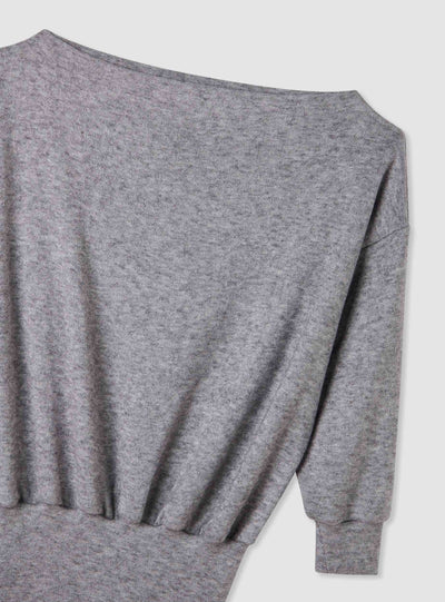 Vestito mini in maglia con scollo a barca