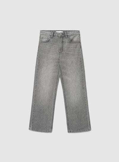 Jeans wide leg a tinta unita