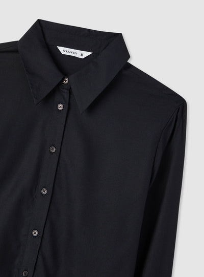 Camicia crop a tinta unita