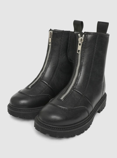 Stivaletti con zip e inserti elastici