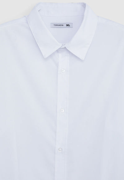 Camicia popeline stretch tinta unita