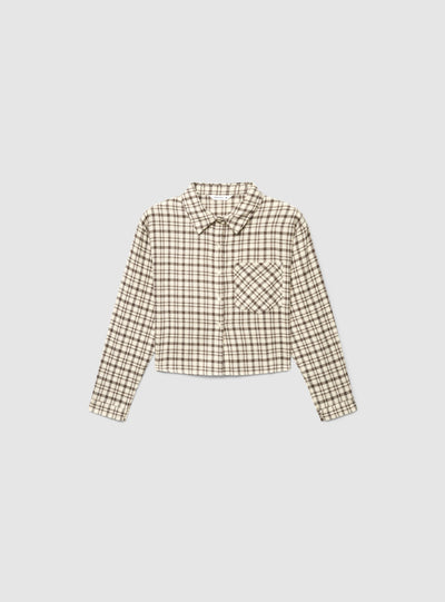 Camicia crop a quadri