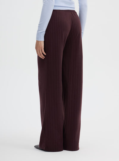 Pantaloni wide leg gessati