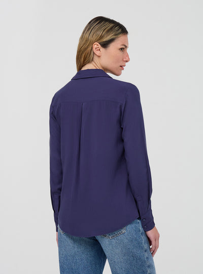 Camicia ampia a tinta unita