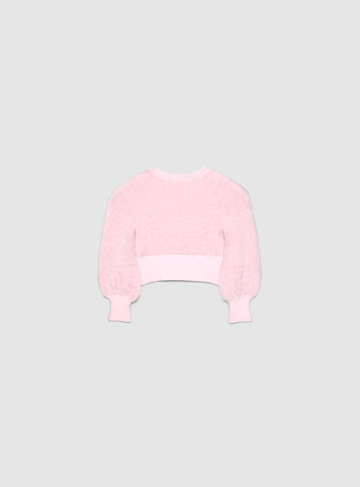 Maglia crop effetto pelo a tinta unita