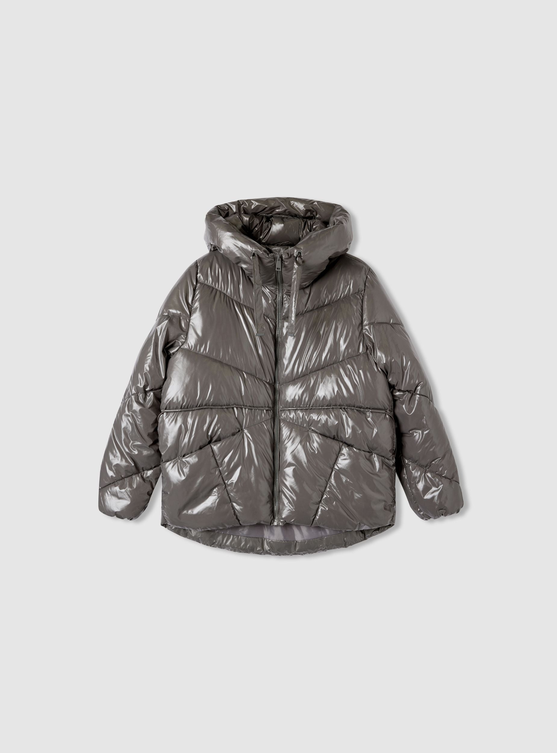 Shiny padded jacket with hood - Terranova