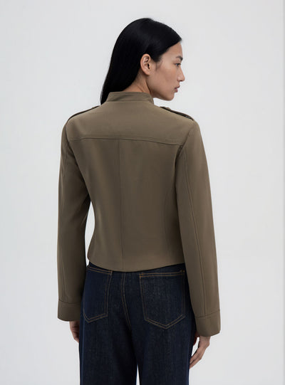 Giacca corta stile militare con zip