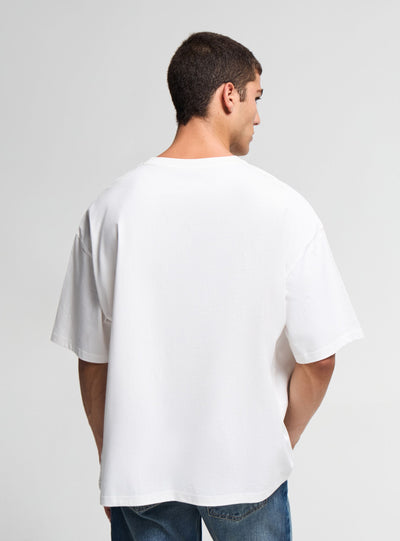 T-shirt boxy con stampa lettering