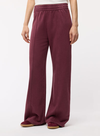 Pantaloni tuta wide leg a tinta unita