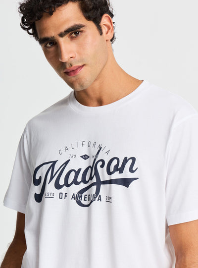 T-shirt comfort con stampa college