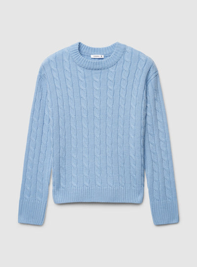 Maglia a trecce girocollo