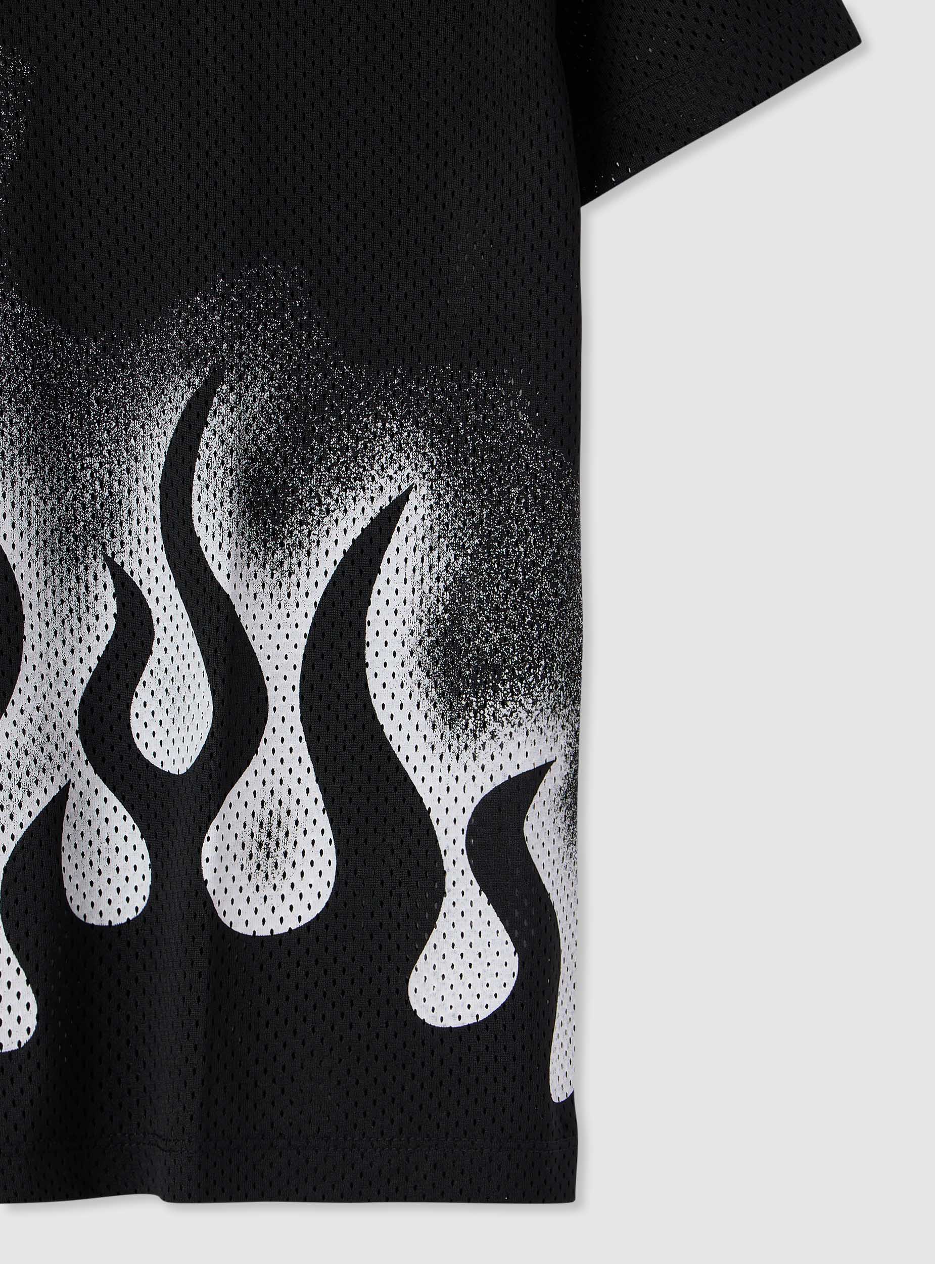 T-shirt with flame print and lettering - Terranova