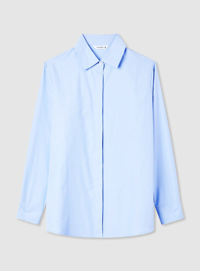 Camicia ampia in popeline