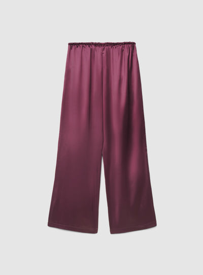 Pantaloni lunghi in satin con coulisse