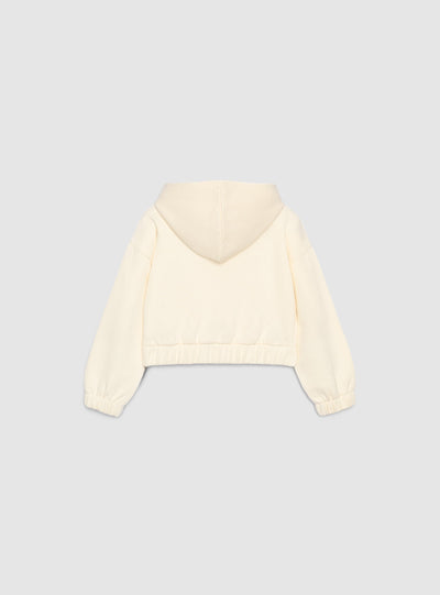 Felpa crop con cappuccio e zip