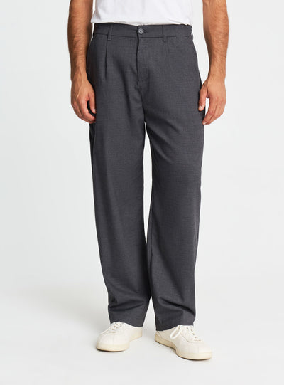 Pantaloni chino wide leg con pinces