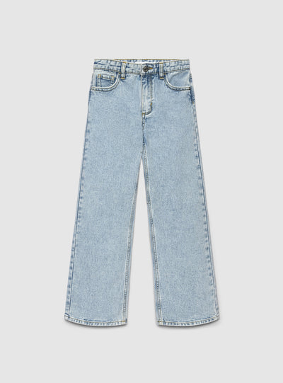 Jeans wide leg a tinta unita