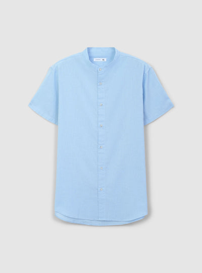 Camicia coreana in misto lino