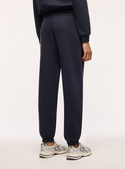 Pantaloni tuta vita alta con scritta college