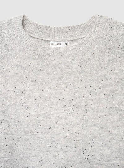 Maglia con effetto luccicante e paillettes