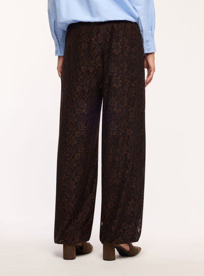 Pantaloni harem in pizzo con coulisse