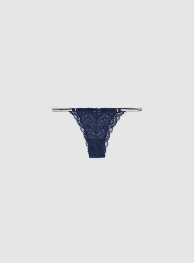 Slip brasiliana in pizzo con strass