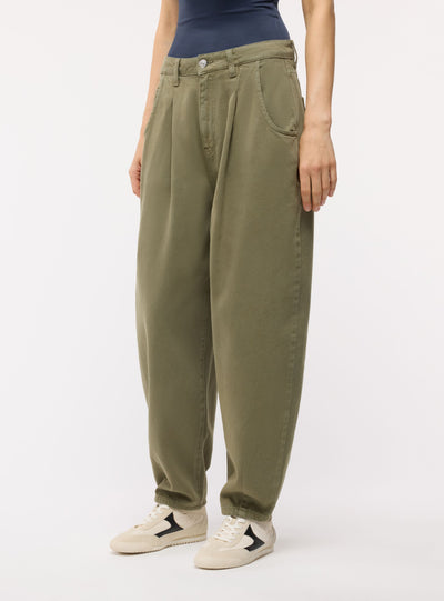 Pantalon ballon uni avec pinces
