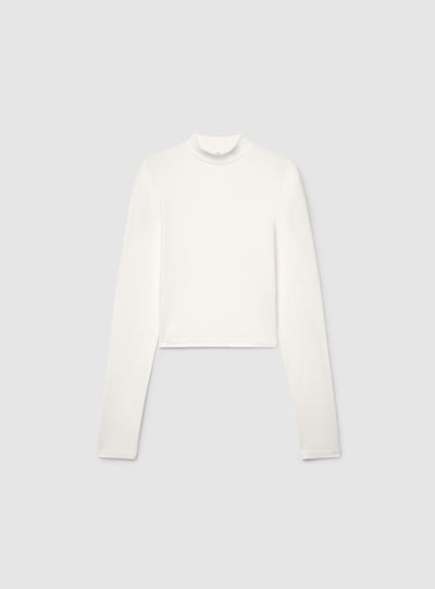 T-shirt crop a lupetto tinta unita
