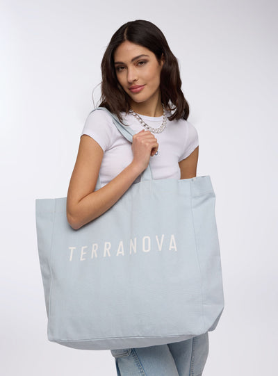 Borsa shopper grande in tela con logo