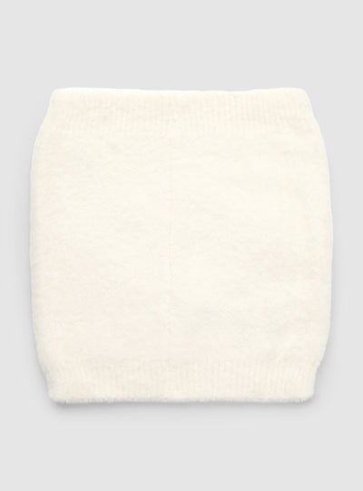 Solid-colour plush-effect neck warmer
