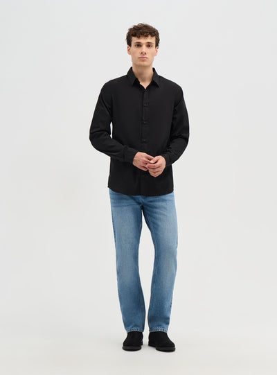 Camicia a maniche lunghe tinta unita