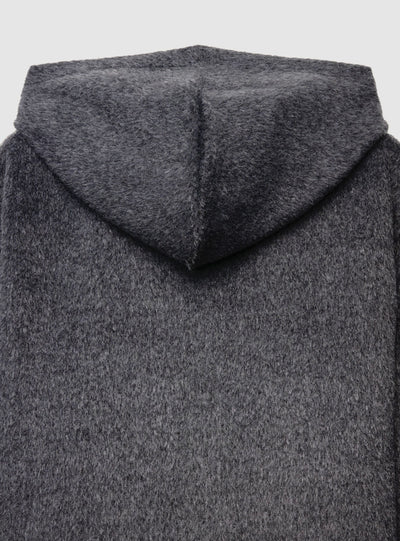 Maglia boxy con cappuccio e zip