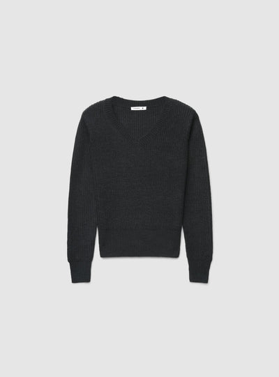 Maglia a coste inglesi con scollo a V