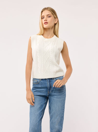 Gilet in maglia a trecce