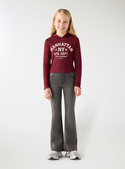 Jeggings a zampa con elastico in vita
