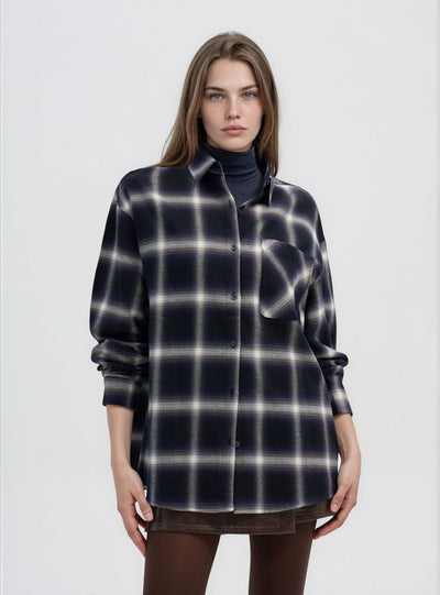 Camicia a quadri con taschino